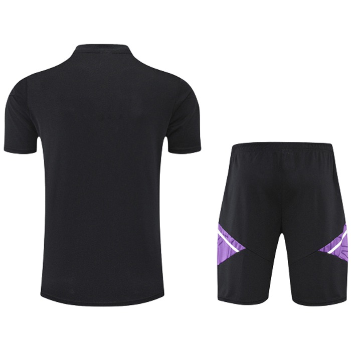 Chandal del Real Madrid Manga Corta 22-23 Negro y Purpura - Pantalon Corto